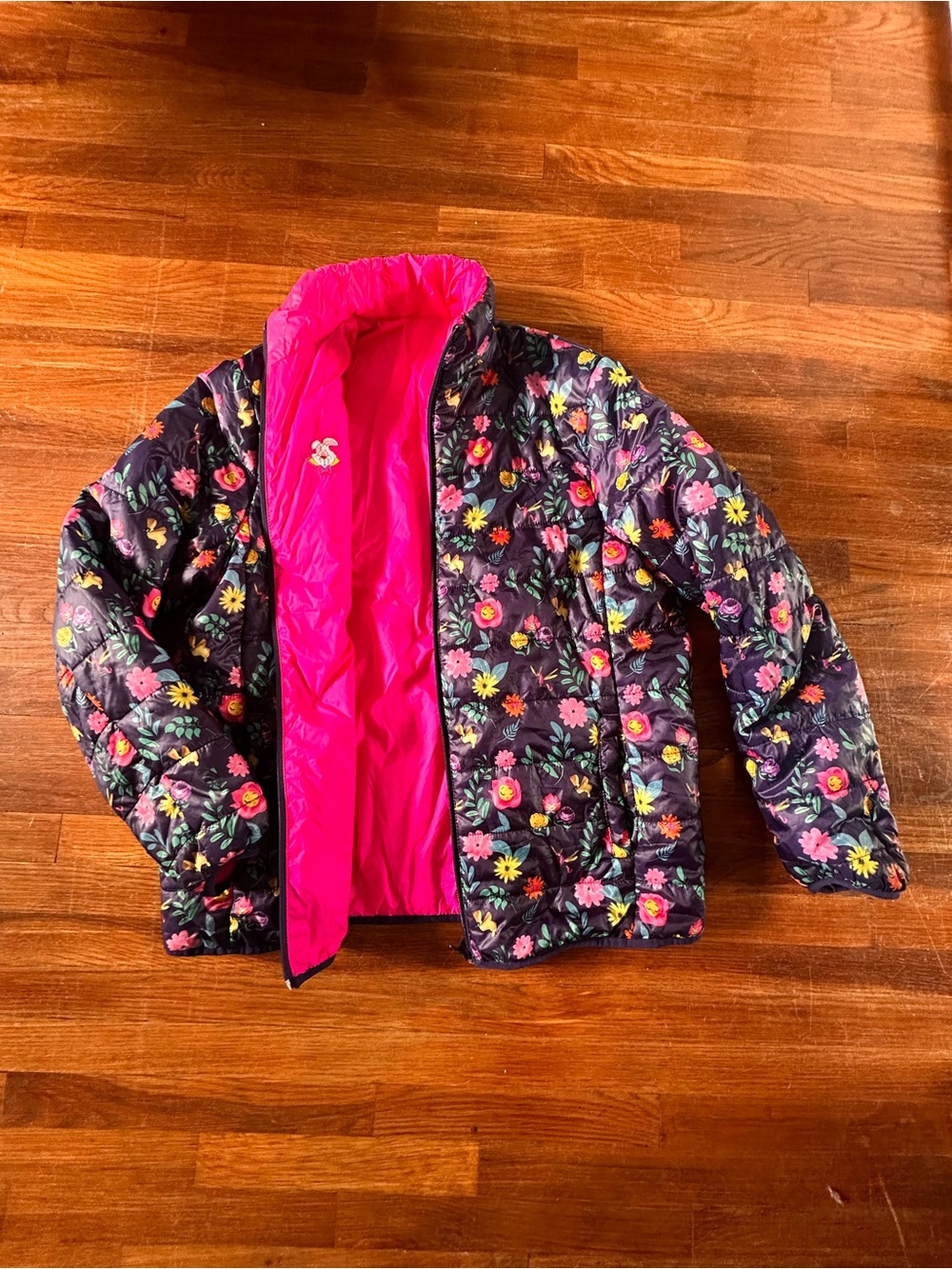 ALICE IN WONDERLAND DISNEY Floral Reversible Poly Puffer Jacket